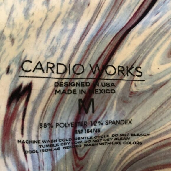 Cardio Works Leggings Swirl Blue Wine High Waist Pockets M - Picture 8 of 8